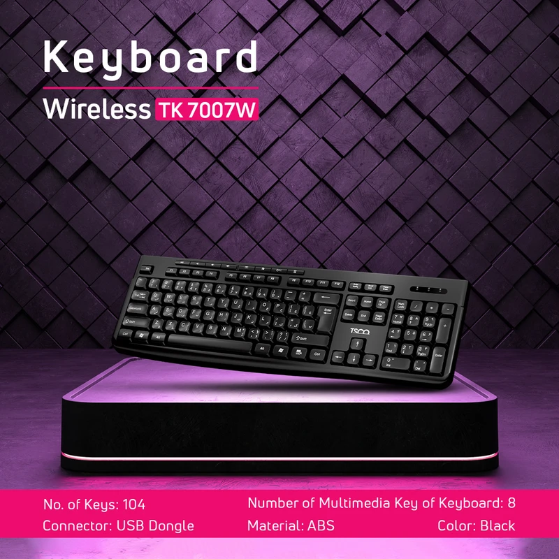 کیبورد بی سیم تسکو مدل TK7007W - تصویر 2