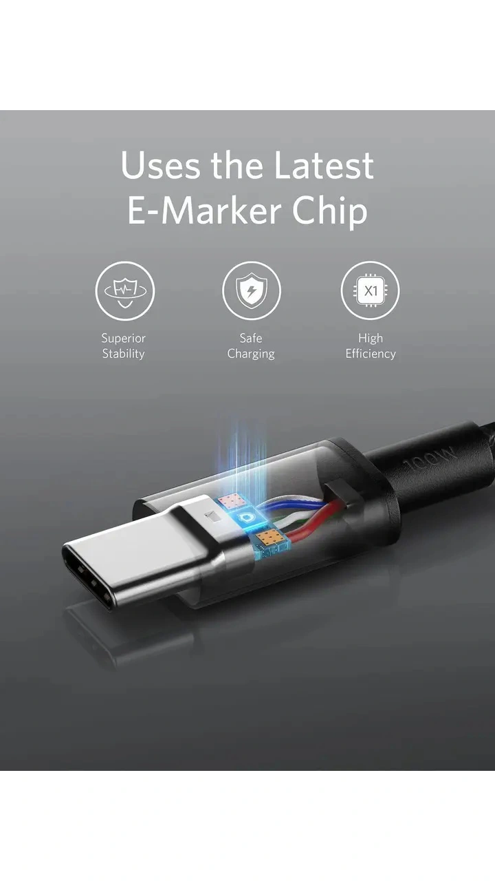 کابل شارژ 100 وات 1 متری USB-C به USB-C انکر مدل A8756 - تصویر 8