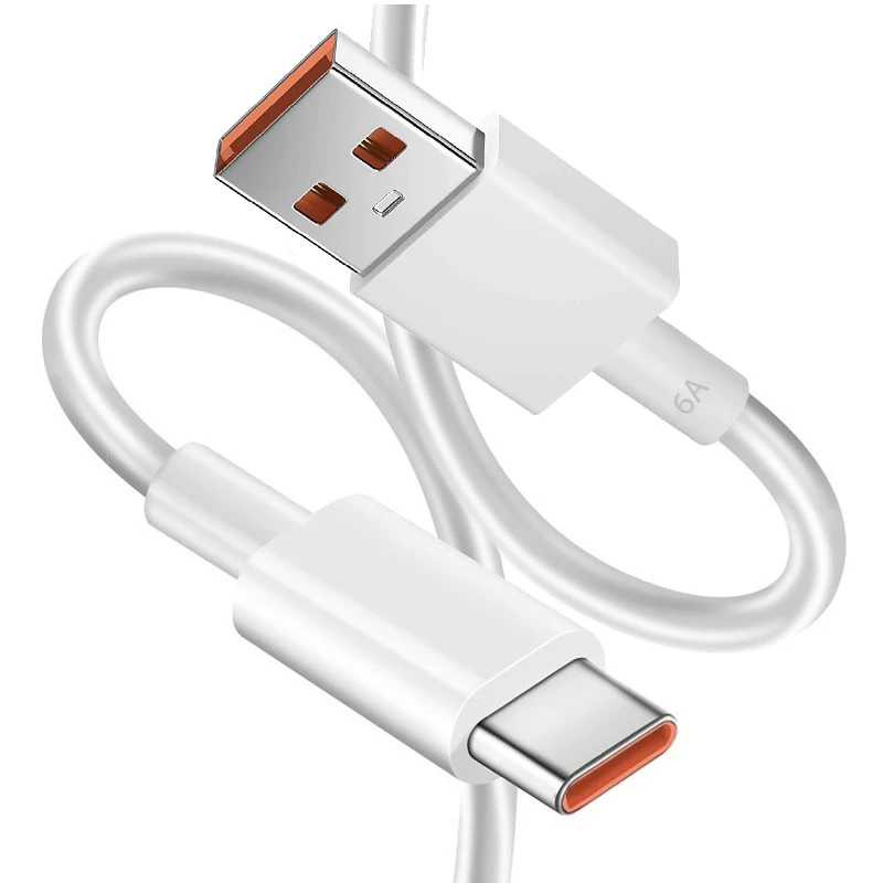 کابل شارژ فست Xiaomi Type-C 6A - سفید - اصل