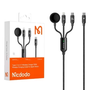 کابل شارژ سه کاره 1.2 متری فست و شارژر وایرلس Mcdodo مدل CA-494 100W با گارانتی متین اصلی