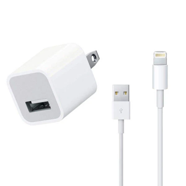 شارژر اپل توان 5 وات دو پین همراه کابل USB به لایتنینگ اورجینال - تصویر 4